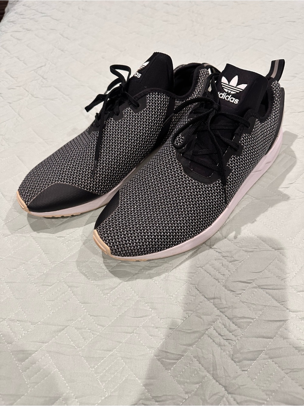 Adidas ZX Flux Torsion Men’s 11.5 Black White Knit Running Sneakers